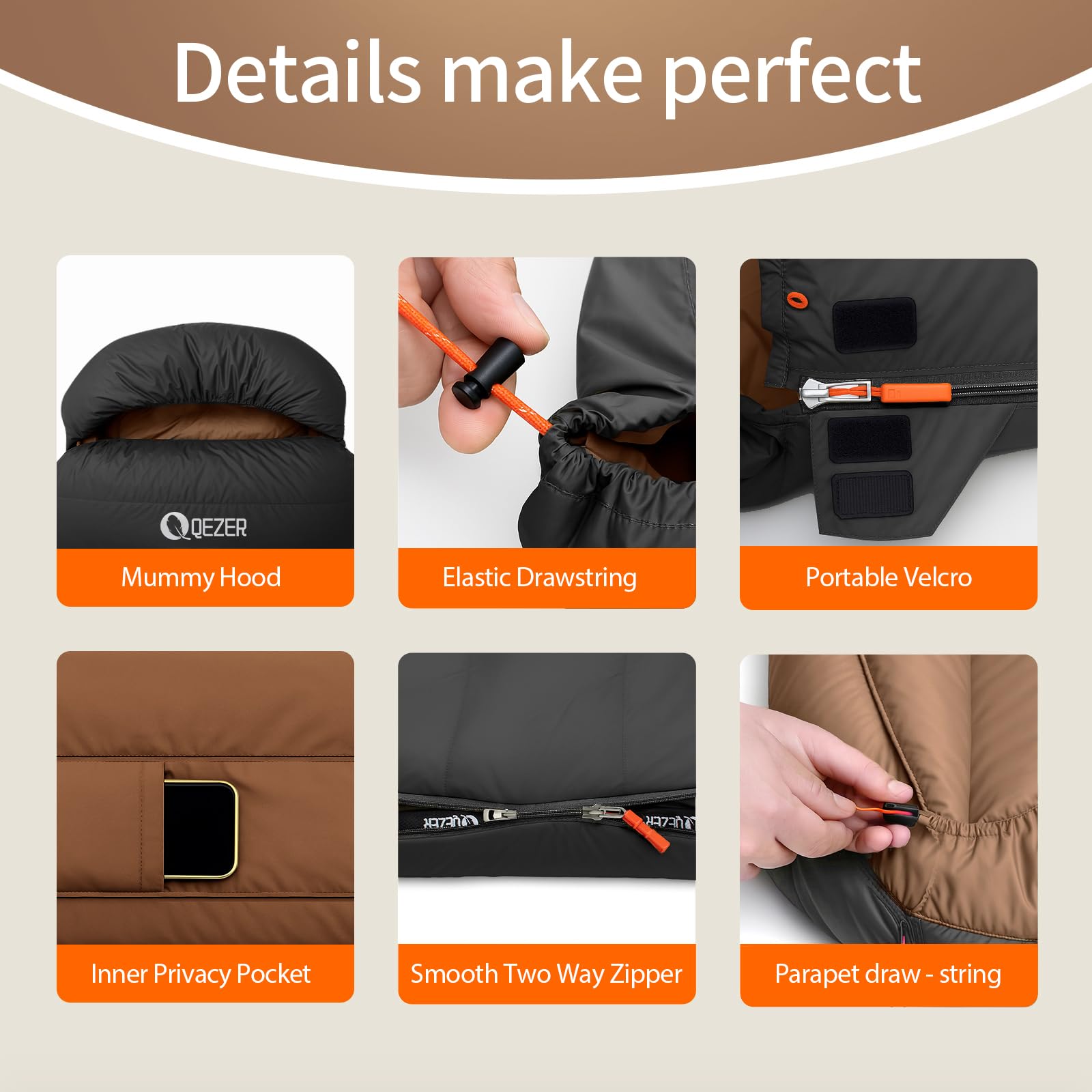 Saco de dormir XL con relleno de 600 grados para adultos, ultraligero, ideal para mochileros, camping, senderismo