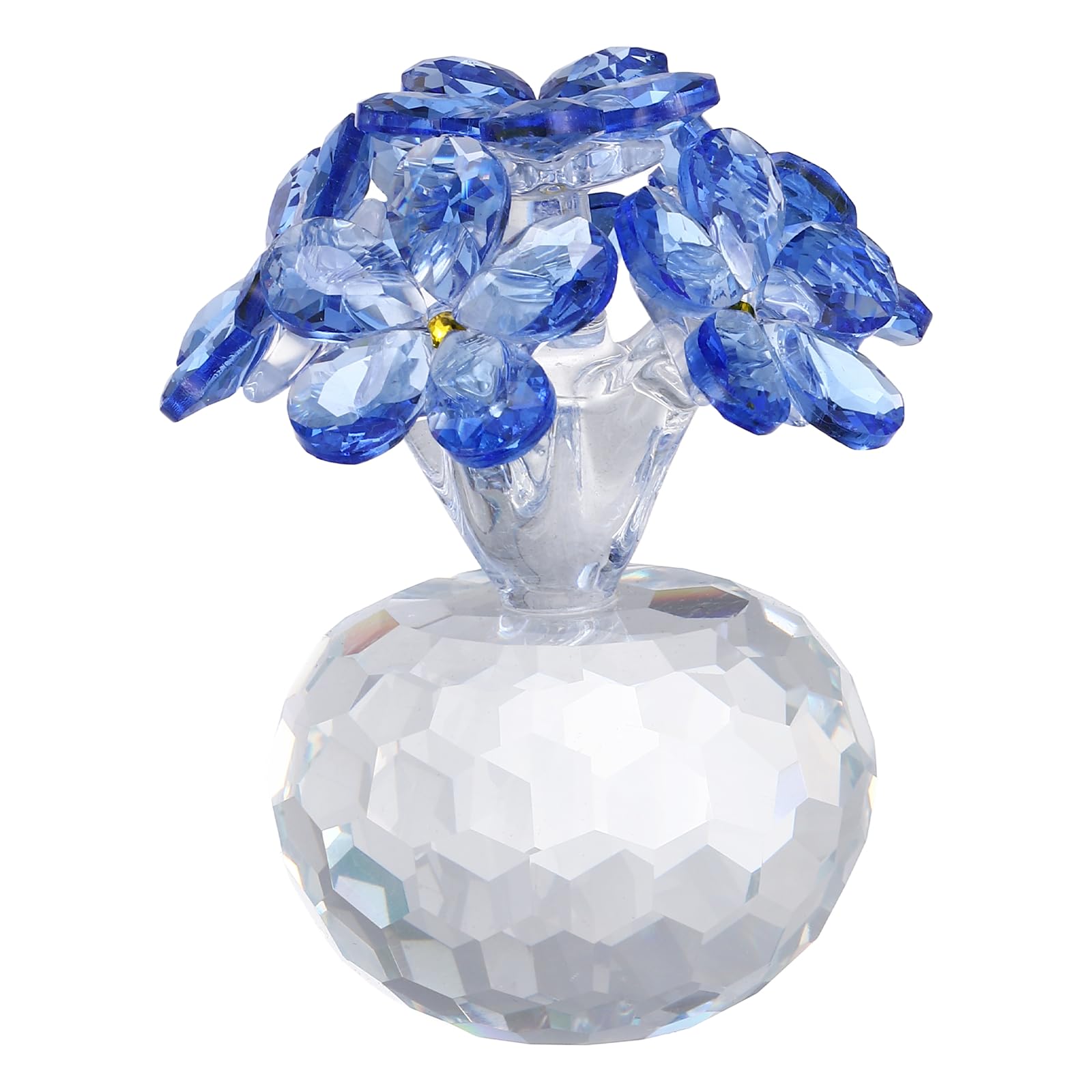 Figurine de fleur en cristal rouge bouquet de sept fleurs ornement de collection mariage