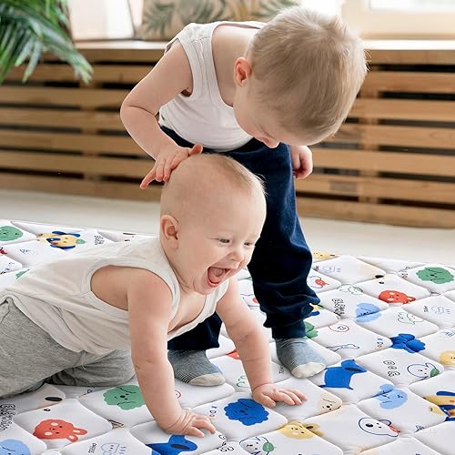 Miniatura 5 de Tapete de juego de espuma prémium para bebés, 79 x 71 pulgadas, tapete de juego extra grande para bebés, niños pequeños, bebés, tapete de esponja