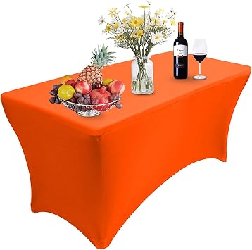 RELIANCER 1 Pack Stretch Spandex Table Covers for Rectangular Tables,4FT Elastic Fitted Tablecloth,Universal Rectangular Table Cloth Protector for Outdoor Party,Wedding,Bar,Birthday,Banquet,Events