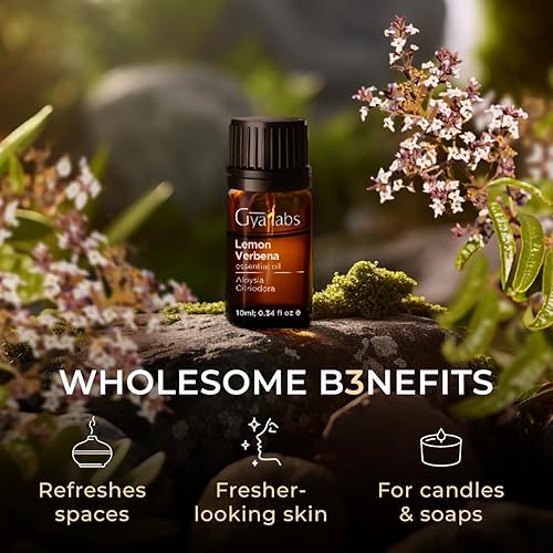 Miniatura 5 de Gya Labs Aceite esencial de verbena de limón para difusor, 0.34 onzas líquidas, aceite de verbena de limón para piel, cabello, perfume, bombas de