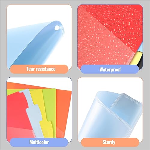 Miniatura 6 de HABGP Juego de 10 separadores de carpetas de 3 anillos con pestañas, divisores con bolsillos frontales transparentes para páginas de color de