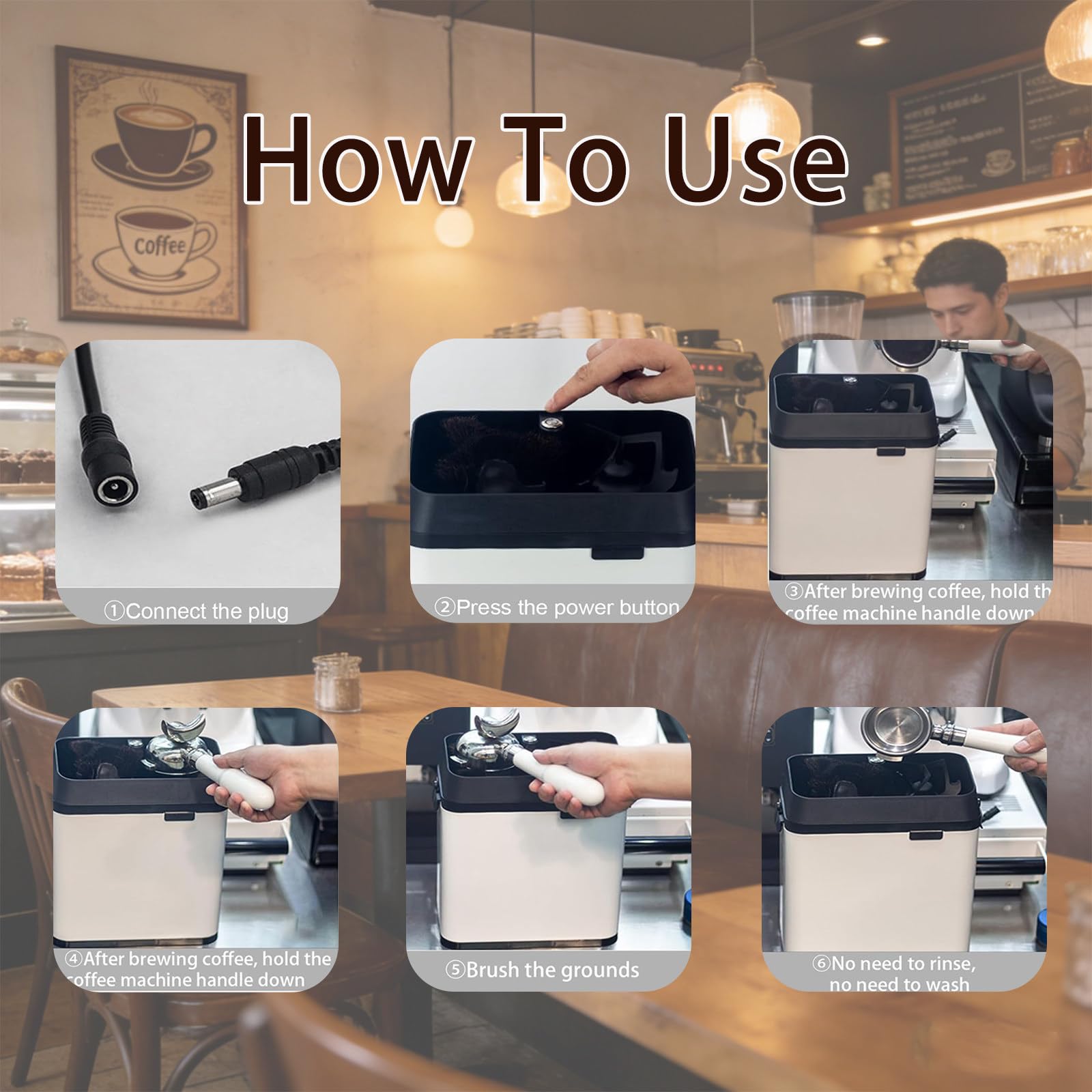 Limpiador de Portafiltros para Espresso Comercial, Accesorio para Cafeterías con Sistemas Automático, para Uso Profesional y Doméstico Silver