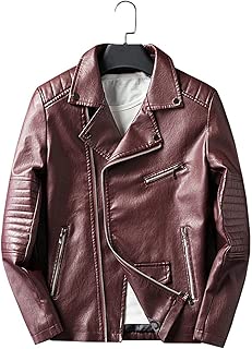 Leather Jacket Motorcycle Leather Jacket Men Slim Fit Mens Jackets and Coats - coolthings.us