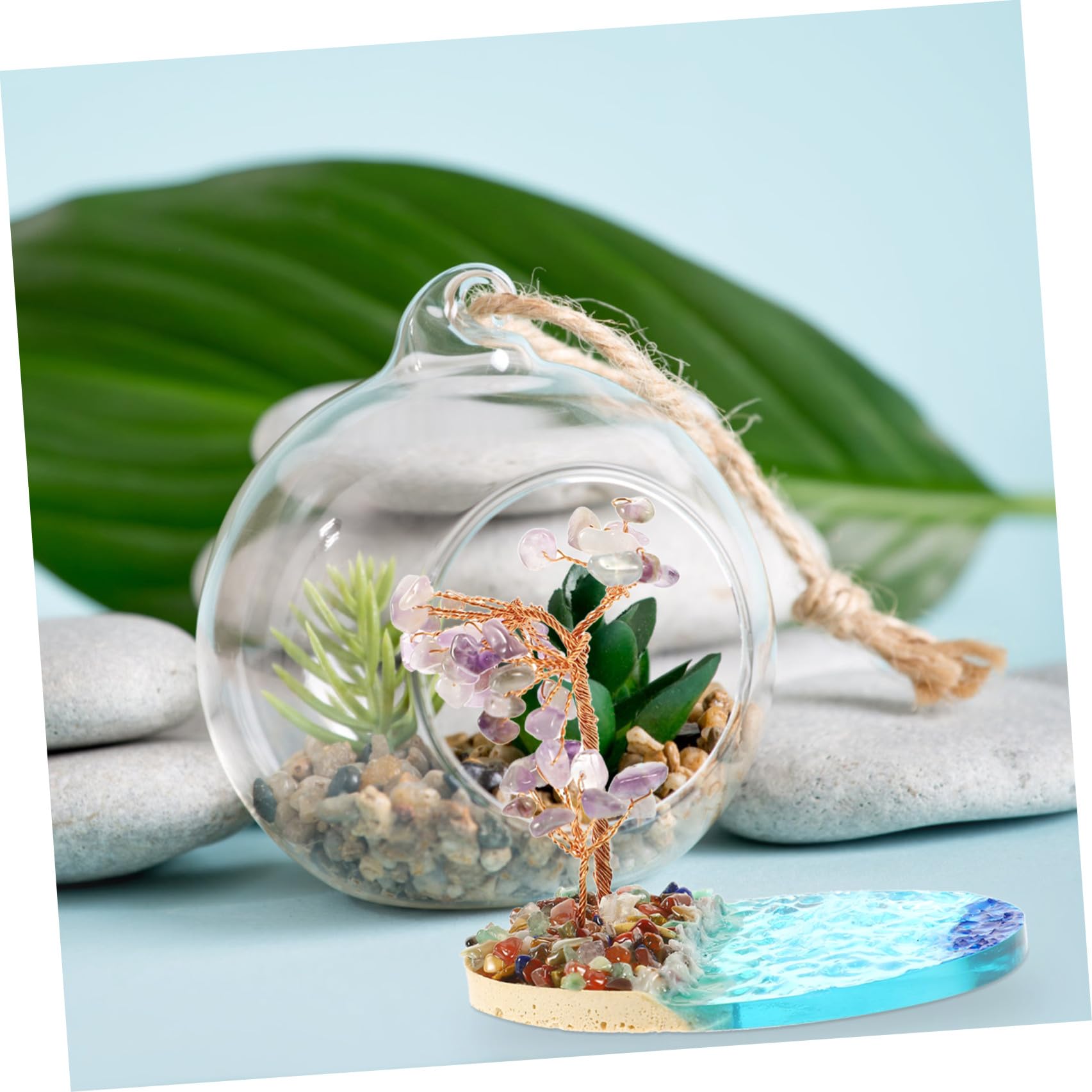 Cabilock 3 Pz Isola Spray Al Mare Decorazioni Per Case Delle Bambole Ornamento Bonsai Decorazione Dell'acquario Di Pesci Resina Cristallo Stanza Dei Giocattoli Viola,porpora