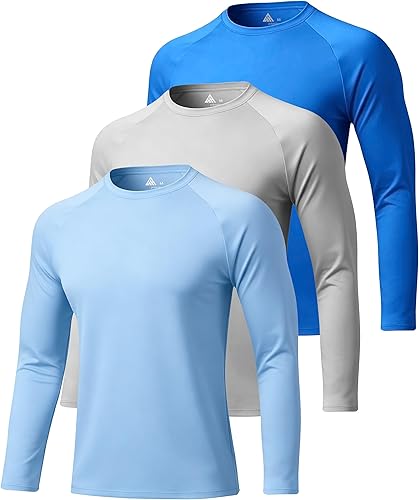 WENTTUO 3 Pack Long Sleeve Shirts for Men UPF 50+ UV Sun Protection Shirts Moisture Wicking Rash Guard Workout Gym Swim - 74% off