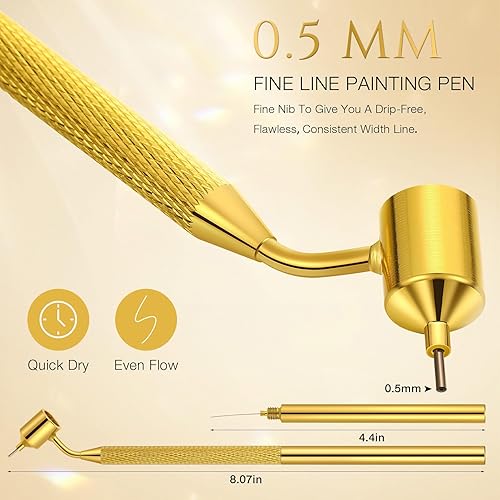 Miniatura 3 de 2 bolígrafos de pintura de línea fina con detalles de color dorado y líquido, aplicador de pintura para retocar bolígrafos de pintura de precisión