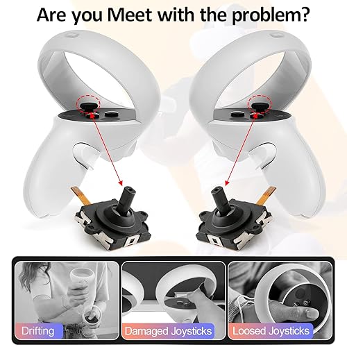 Miniatura 2 de 2Pcs for Oculus Quest 2 Joystick Replacement Kit for Oculus Quest 2 Controller Thumbstick Replacement Drift Repair Switch Replacement Accessory with