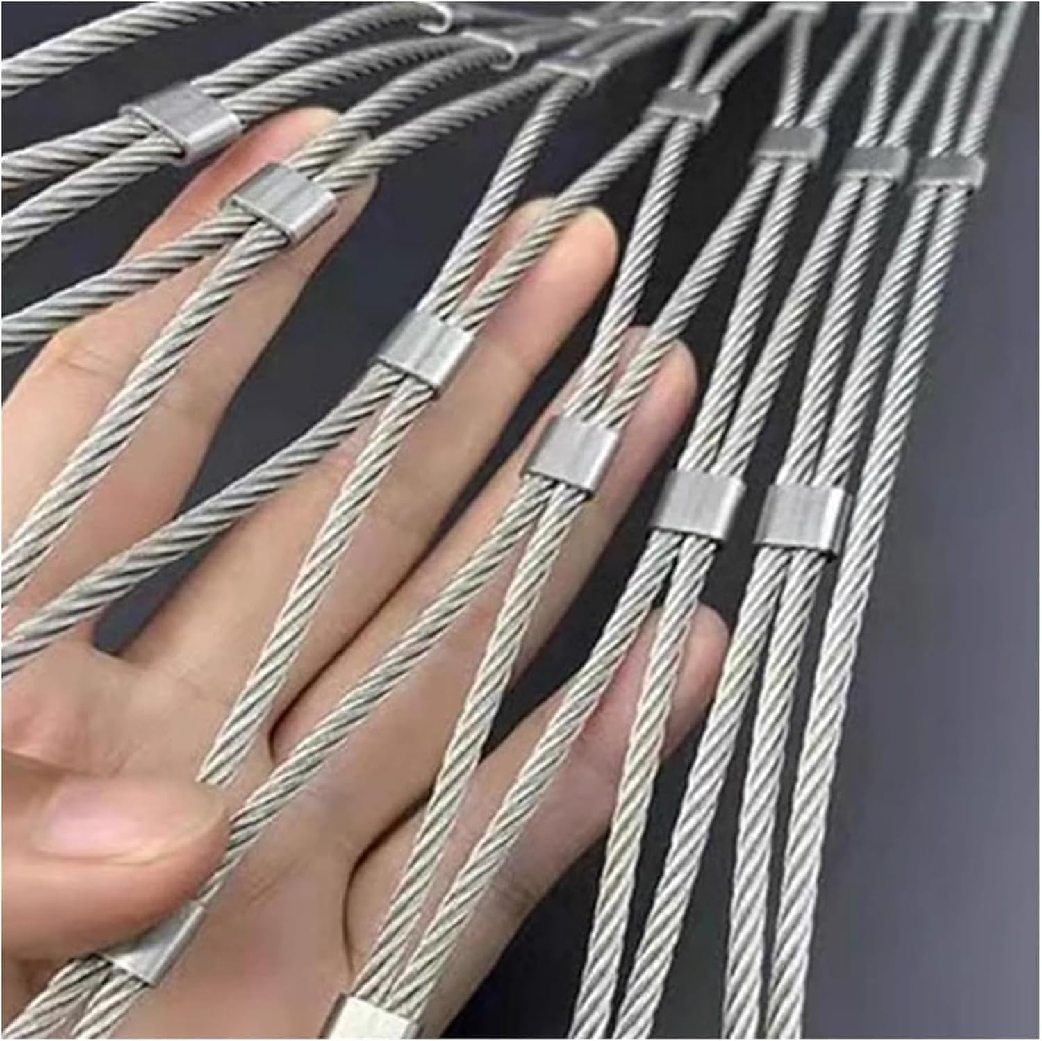 Child Safety Net - 304 Stainless Steel Rope Mesh, Stair Fence Protection, Garden Barrier, 4x6m (13.1x19.7ft) - Safety Solution for Kids & Pets