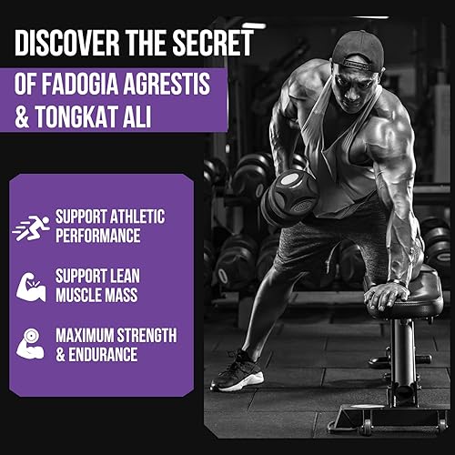 Miniatura 3 de 2400mg Fadogia Agrestis Tongkat Ali Suplemento - Fadogia Agrestis 1400mg y Tongkat Ali 1000mg Ultra Blend, máxima fuerza, masa muscular y