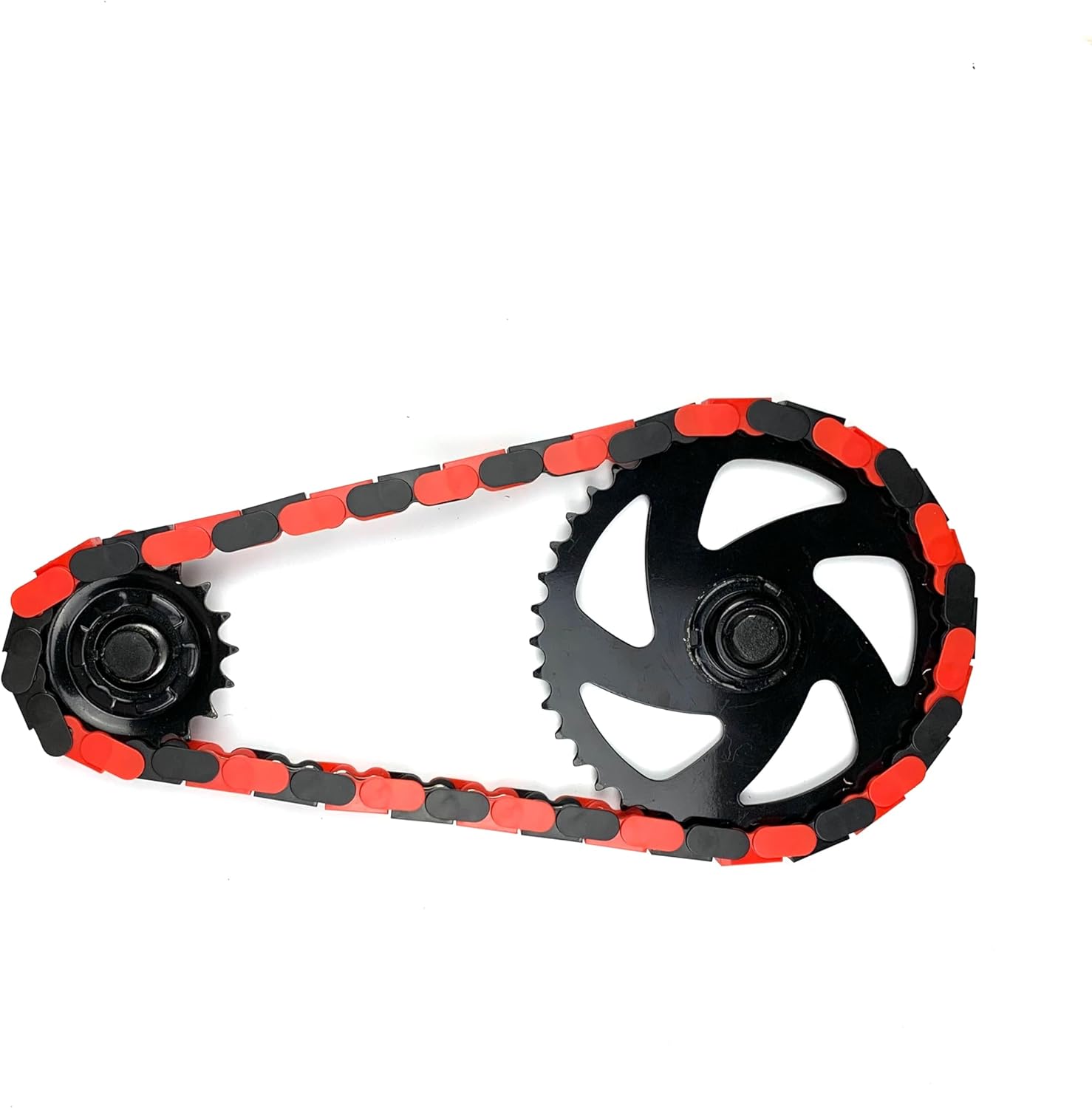 Bicycle Chain Cover – Protects Your Clothing Against Chain Lube and Adds Style - Easy Installation – No Tools Required – Single-Speed or Fixed-Gear Bikes Only (Black-Red, Toddler)