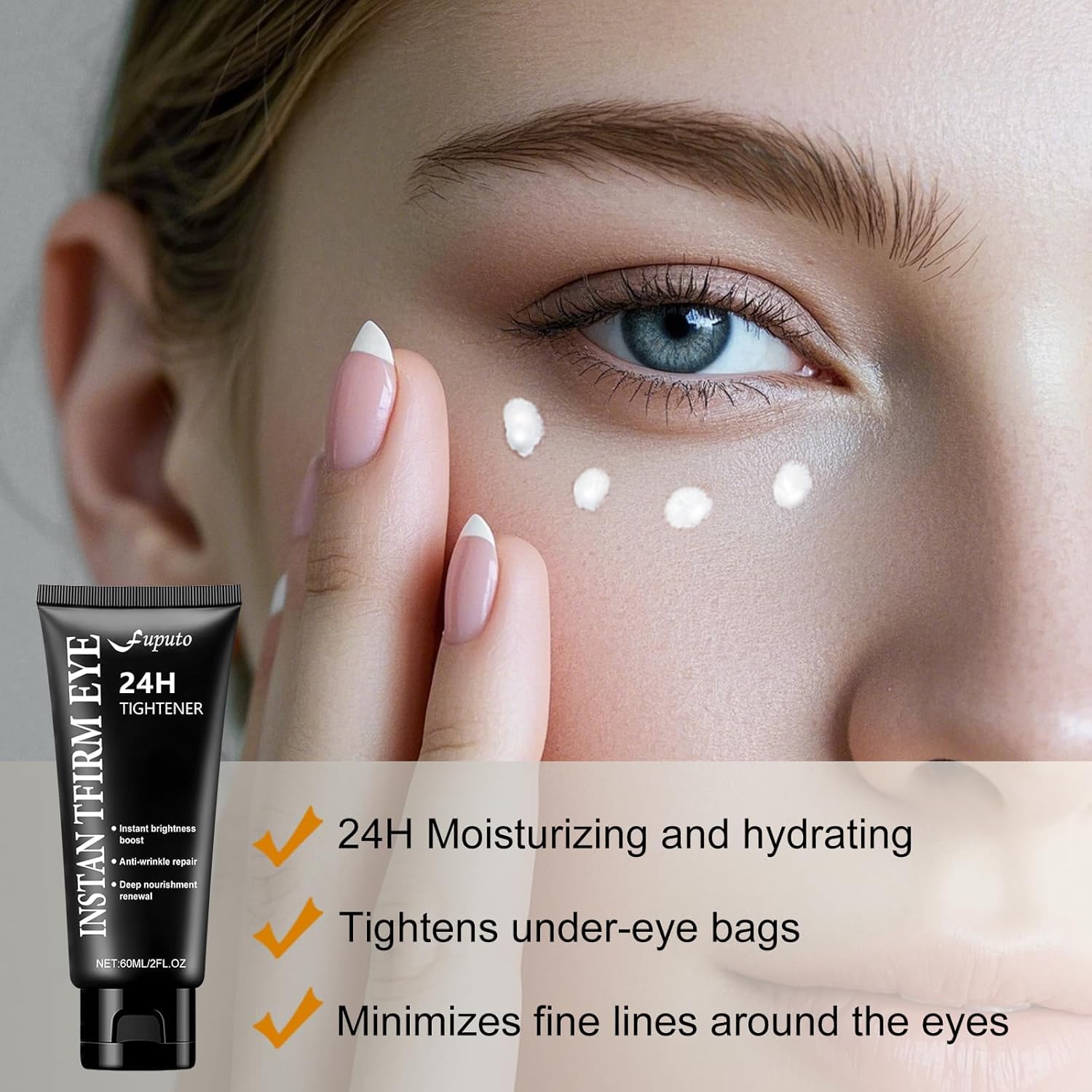 Retinol Eye Cream – 60ML Brightening, Anti-Aging & Firming Under Eye Cream for Dark Circles, Eye Bags, Puffiness & Fine Lines, Deep Hydration for All Skin Types (1 Pack) - Image 3