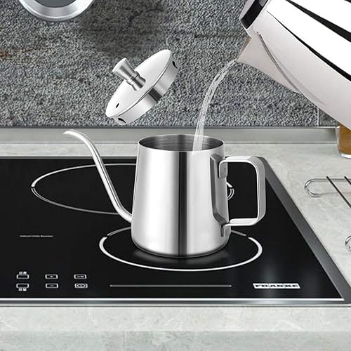 Miniatura 7 de GWHOLE Pequeño hervidor de café con cuello de cisne para verter sobre el cuello de cisne, tetera larga y estrecha para la parte superior de la