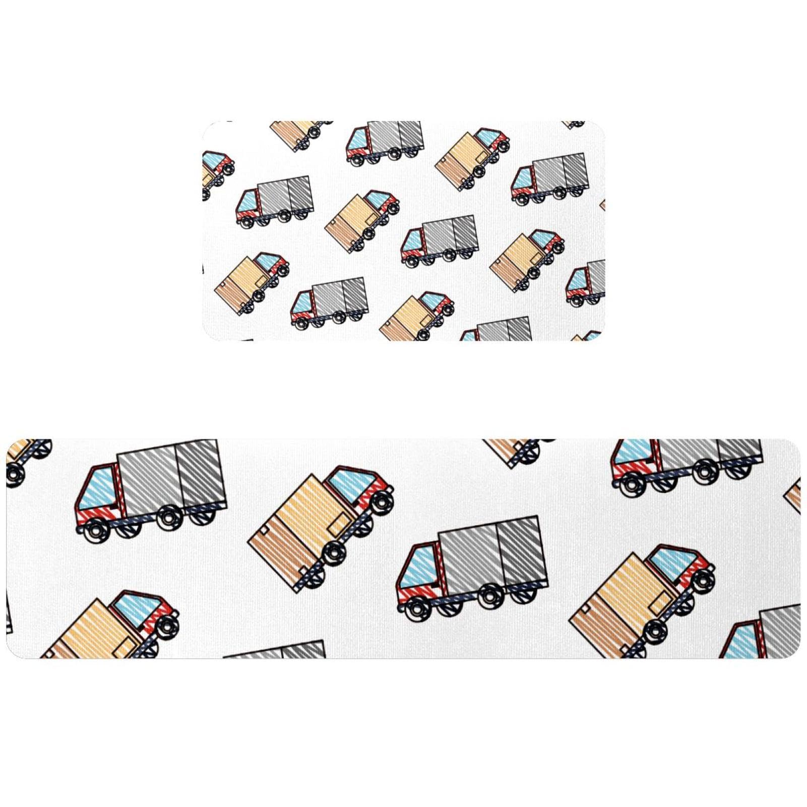 Alfombra de cocina para cuarto de lavado VAPOKF y pasillos con estampado de camiones