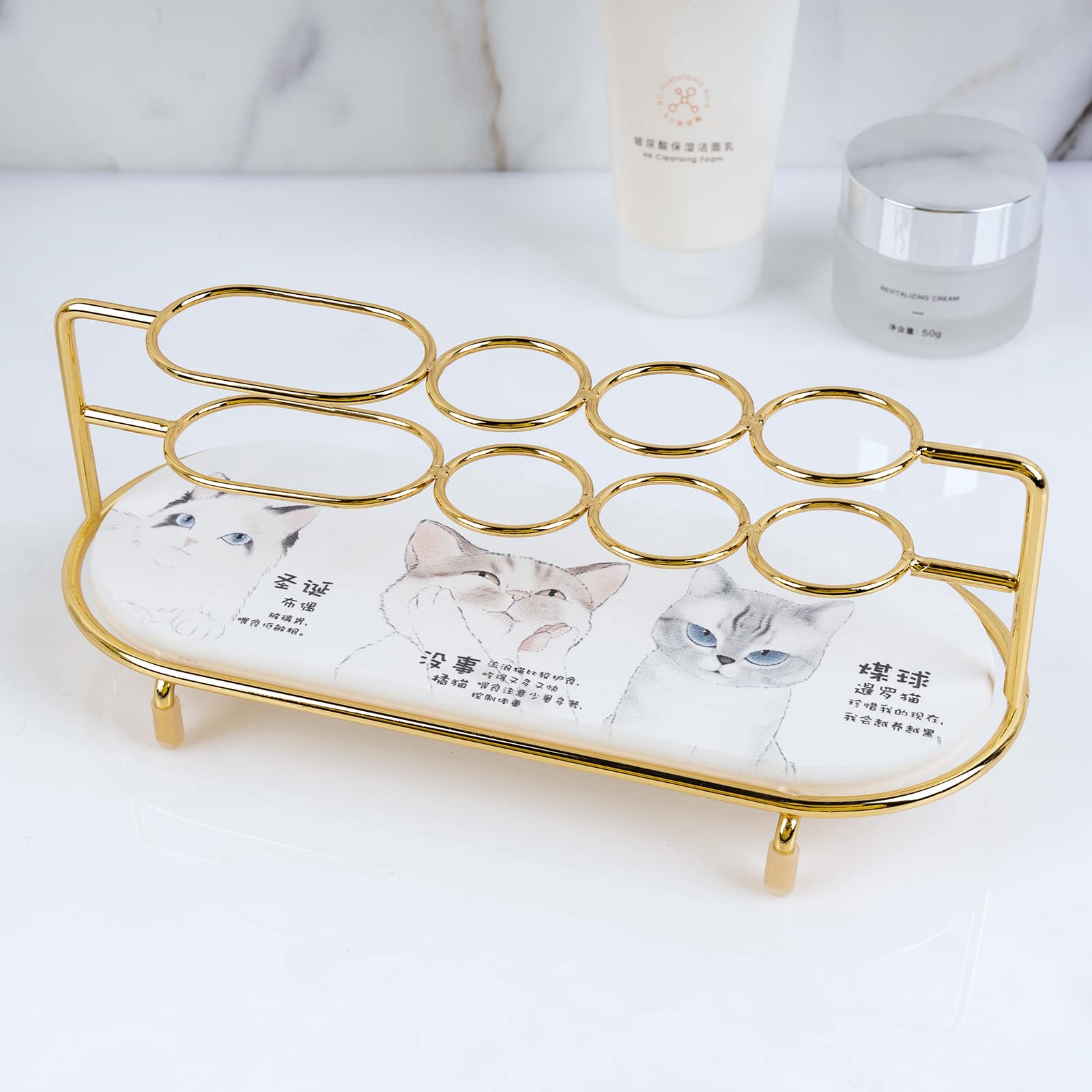 歯ブラシスタンド 珪藻土 かわいい 2-3人 歯ブラシホルダー 猫 ゴールド 歯ブラシスタンド 珪藻土 かわいい 2-3人 歯ブラシホルダー 猫