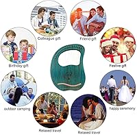 Vista 7 de Arpa de Lira, 19 cuerdas de metal, cuerpo de caoba con silla de arce Lyra Arpa con bolsa y llave incluida