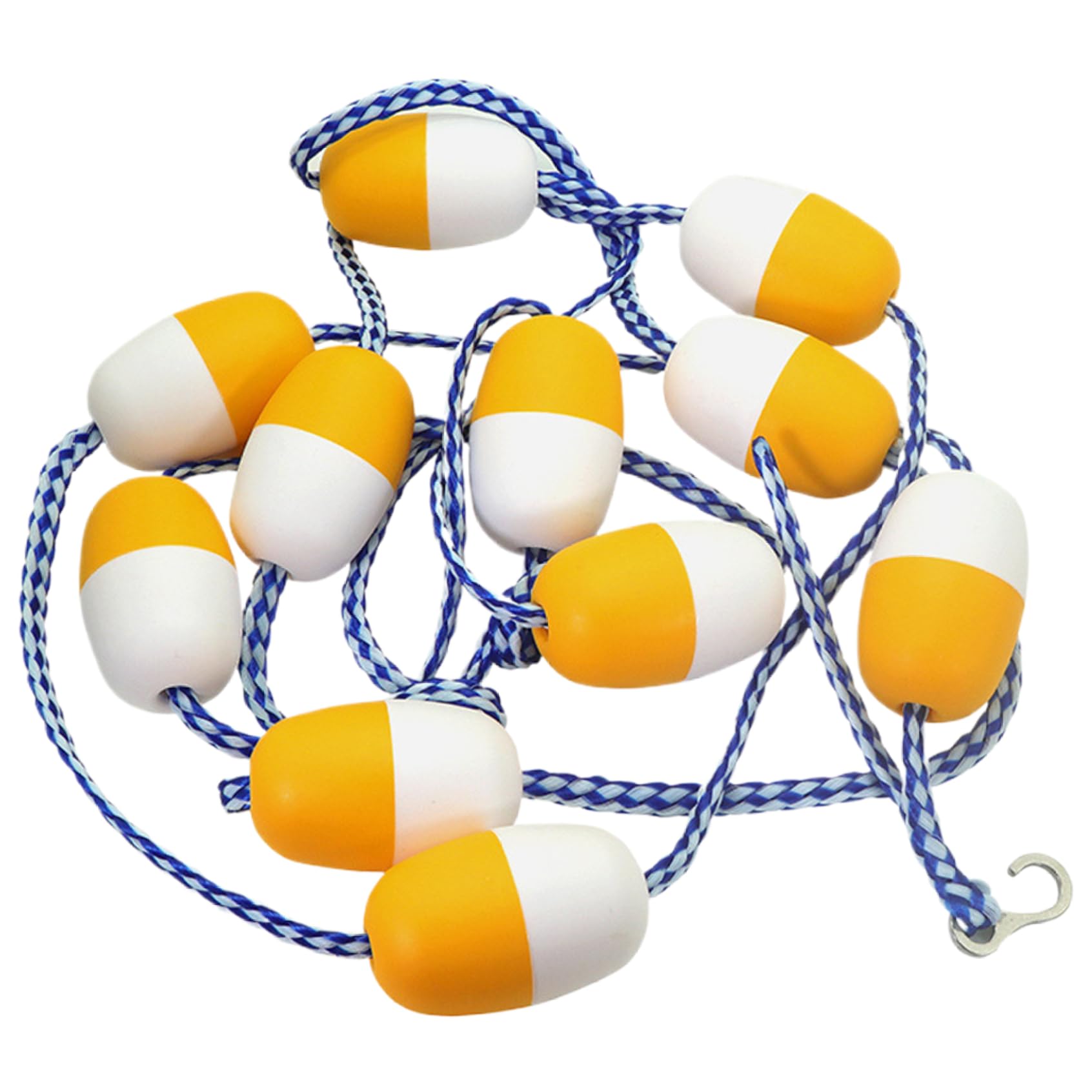Corde séparation piscine jaune et blanche pour stopper le danger des zones profondes