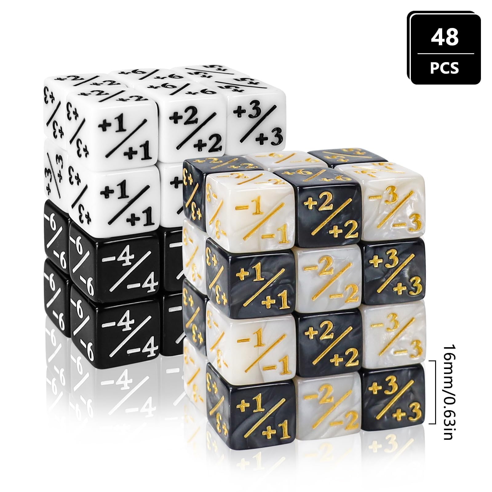 48 Pièces Dés De Compteurs Dés à Jeton Dés D6 Dés De Compteur De