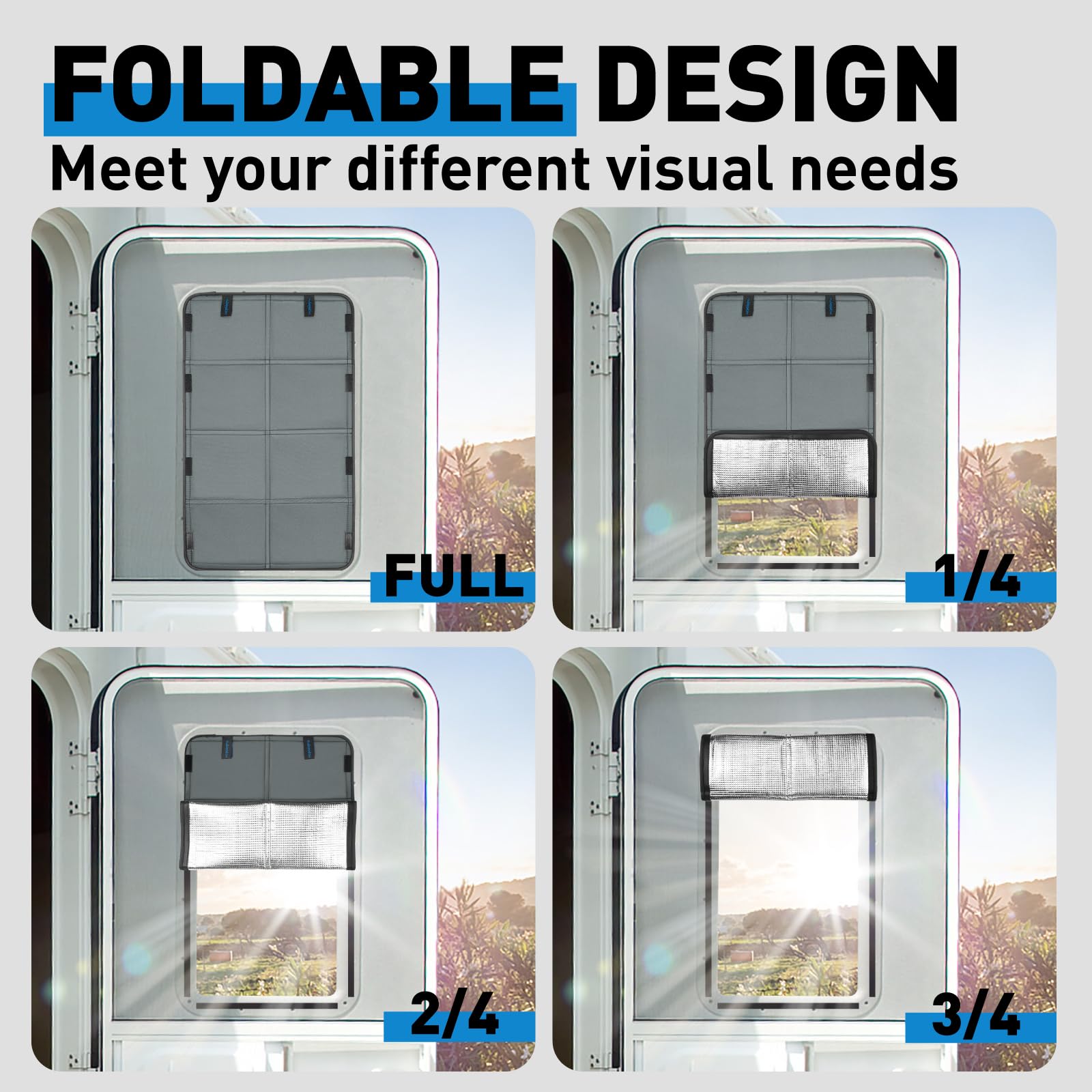 Snapklik.com : Rv Door Window Shade, 25x16 Inch Rv Door Shade, Foldable ...