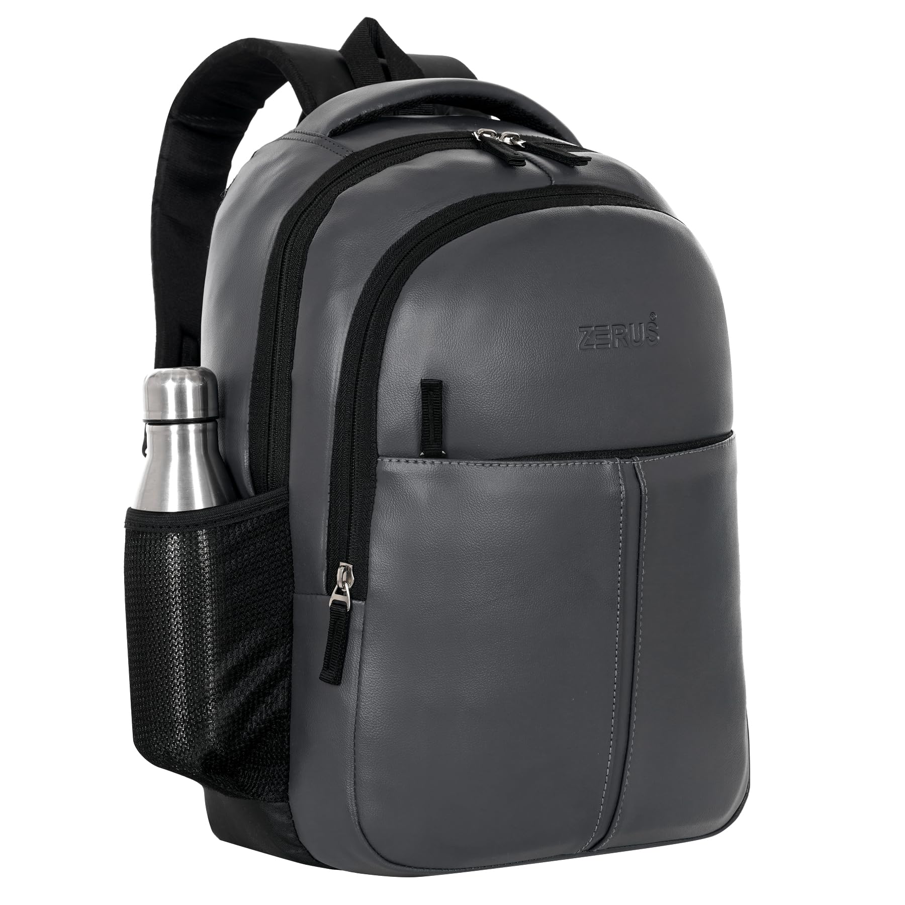 zerus Faux Leather Backpack for Men & Women Stylish Waterproof Backpack Office Travel College and School Bag Durable 15.6 Inch Laptop Compatible Backpack-picture-35