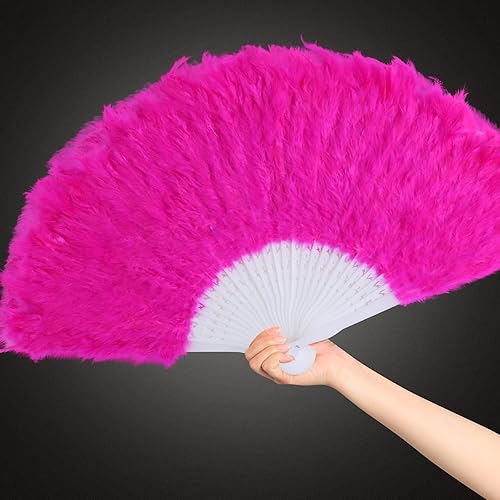 Miniatura 70 de Abanico de mano de plumas, abanico de plumas de marabú de estilo vintage de los años 20, ventilador de plumas de mano plegable para espectáculos