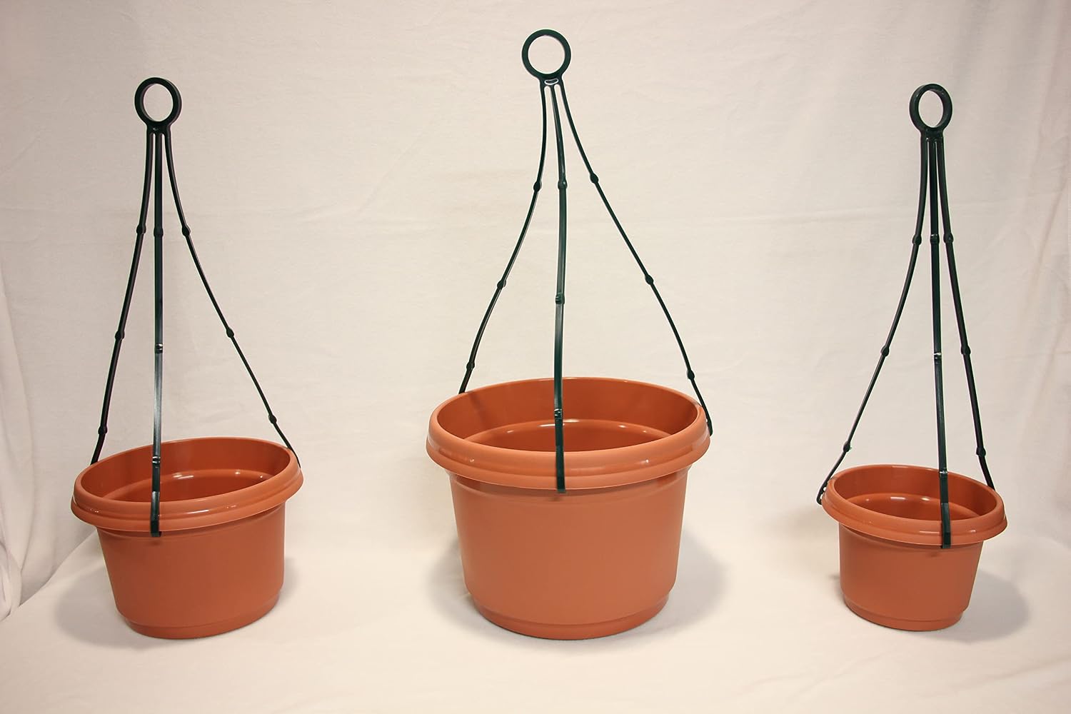 Hanging Flower Pots with Hangers, 7 inch, Terra Cotta, 5 Pack, Plastic Flower Pot, seedlings, Nursery, Colorful Flower Planter, Seed Starting Pot with Hanger