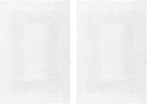 Miniatura 19 de Set de alfombras de baño reversibles Cotton Craft para cuando sales de la ducha: 17 pulgadas x 24 pulgadas, 100 % puro algodón, supersuaves, Gris