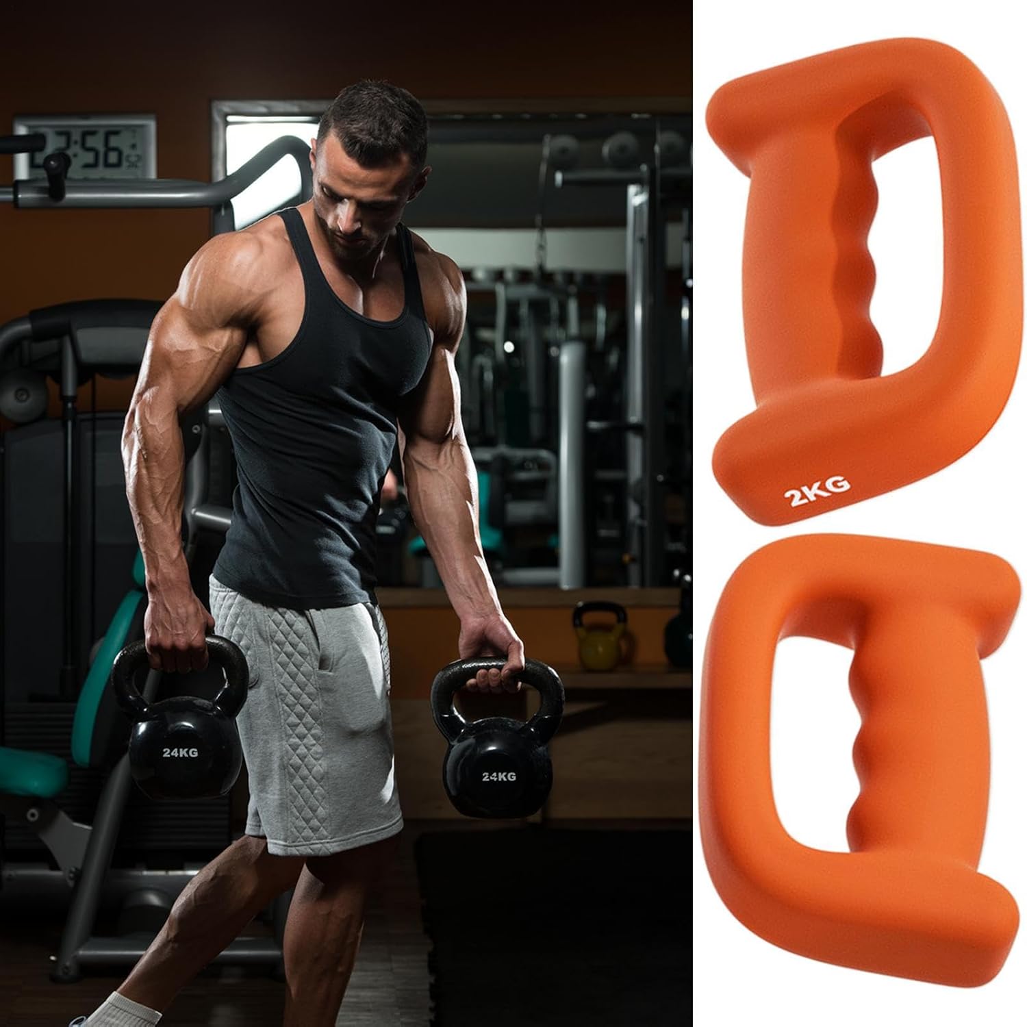 自宅で女性用ウェイト - Dグリップダンベル2点セット | 初心者に優しいスポーツ用品 ウォーキング、ピラティス、ジムトレーニング、