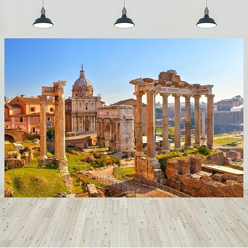 10x8ft Ancient Roman Ruins Backdrop Historical Culture Old Building Temple Histo