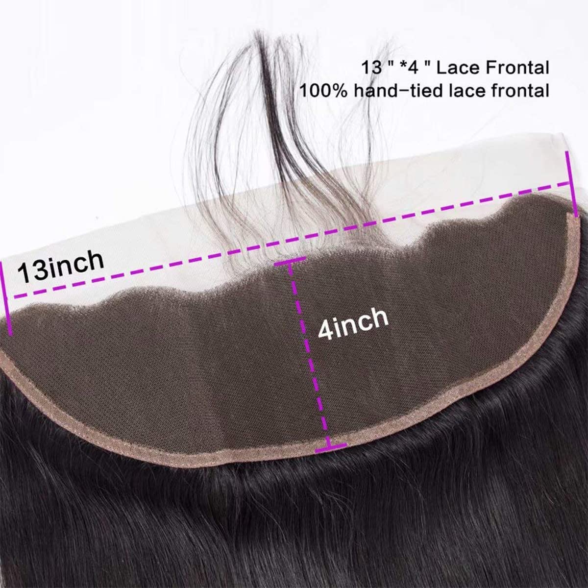 Lace Frontals 13x4 Transparent Lace Frontal Closure Human Hair Frontals Pre Plucked with Natural Hairline Ear to Ear Straight Closure Natural Color 14 Inch - Image 4