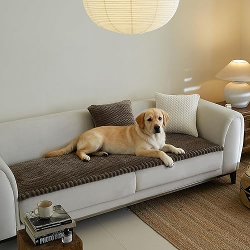 Vista 37 de Fundas de sofá para sofá de 3 cojines, aptas para mascotas, funda de sofá antideslizante lavable Sg-gris claro