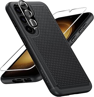FNTCASE for Samsung Galaxy S23 Case: Dual Layer Heavy Duty Cell Phone Protective Cover Shockproof Rugged with Non-Slip Textured - Military Drop Protection Bumper Tough (Black Matte)
