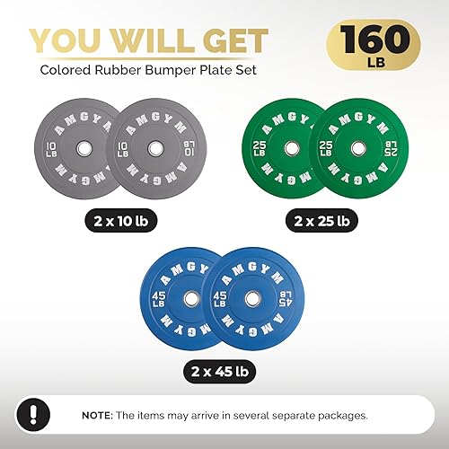 Miniatura 2 de 2 Inch Bumper Plates10-500lbsBarbell Rubber Olympic Weight Plates Set for Home Gym, Strength Training & Weight Lifting, Multiple Options Colors