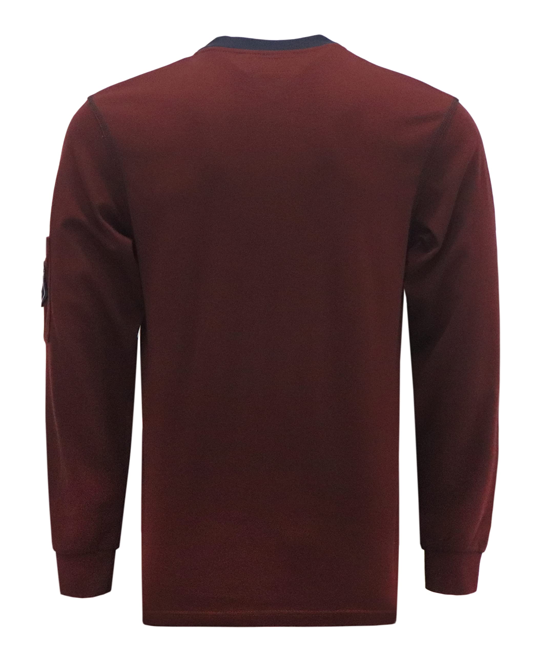 BOCOMAL FR Shirts for Men CAT2 5.5oz Maroon Henley Shirts Flame Resistant Fire Retardant Long Sleeve Shirt