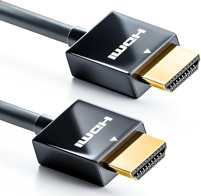deleyCON 0.5m (1.64 ft.) Flexible High-Speed HDMI Cable Slim with Ethernet (Latest Standard) 3D 4K UHD - Black