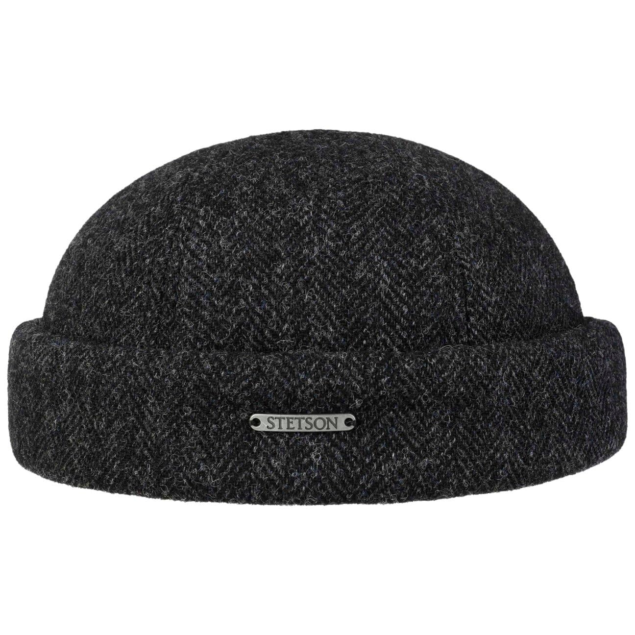 Stetson Lavoy Herringbone Dockercap Melange Wool Adjustable Made in EU Men Autumn Winter Anthracite XL (60-61 cm)