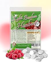Xylit Bonbons | Tschüß Karies: 35 Zahnpflegebonbons mit 100% Birkenzucker Xylit | zuckerfrei, zahnfreundlich, vegan, einzeln verpackt | Himbeergeschmack