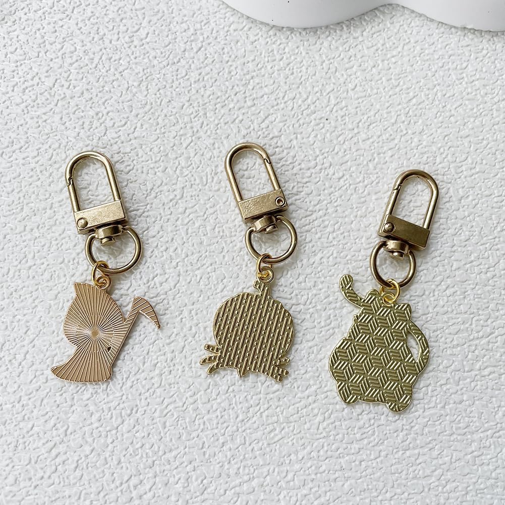 Halloween Keychain Set for Women Cute Orange Pumpkin Cat Black White Ghost Skull Head Pendant Charms Car Keys Ring - Image 5