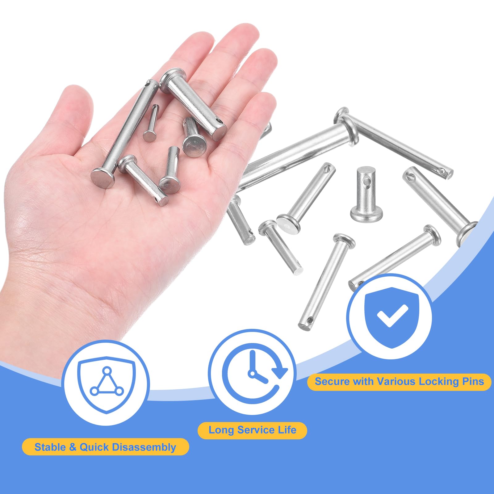 QUARKZMAN 2Pcs M8 x 90mm Perno A Forchetta Monoforo Testa Piatta In Acciaio Inox 304 Per Aggancio Rimorchio Riparazioni Meccaniche Installazione Mobili Attrezzature Industriali