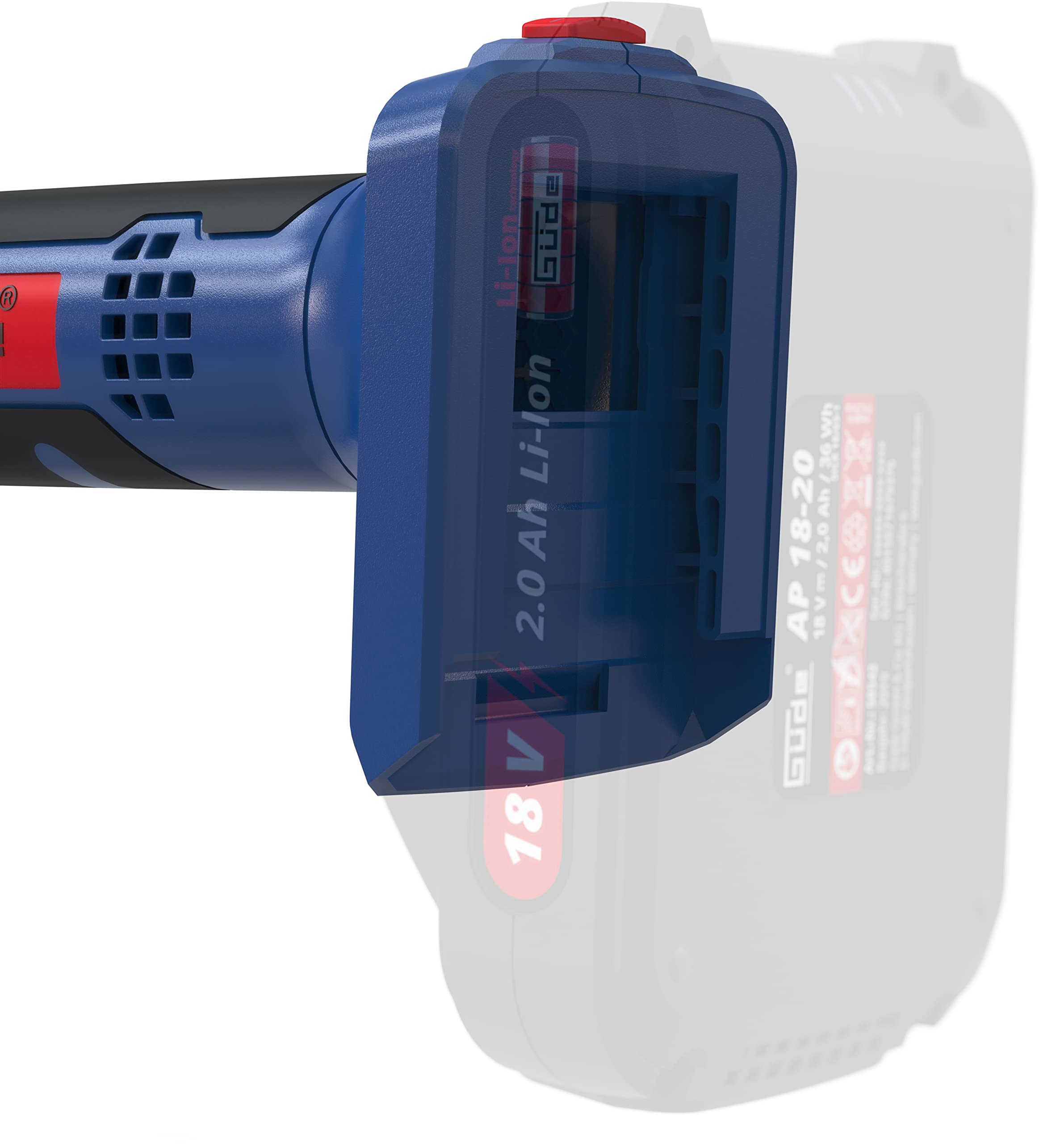 Güde Akumulatorowe nożyce do gałęzi ASC 18-0 (Easy-Energy-Exchange Brushless Series, litowo-jonowe, 18 V, do 30 mm grubości gałęzi, wysokiej jakości ostrza obejściowe, wyłącznik bezpieczeństwa, bez