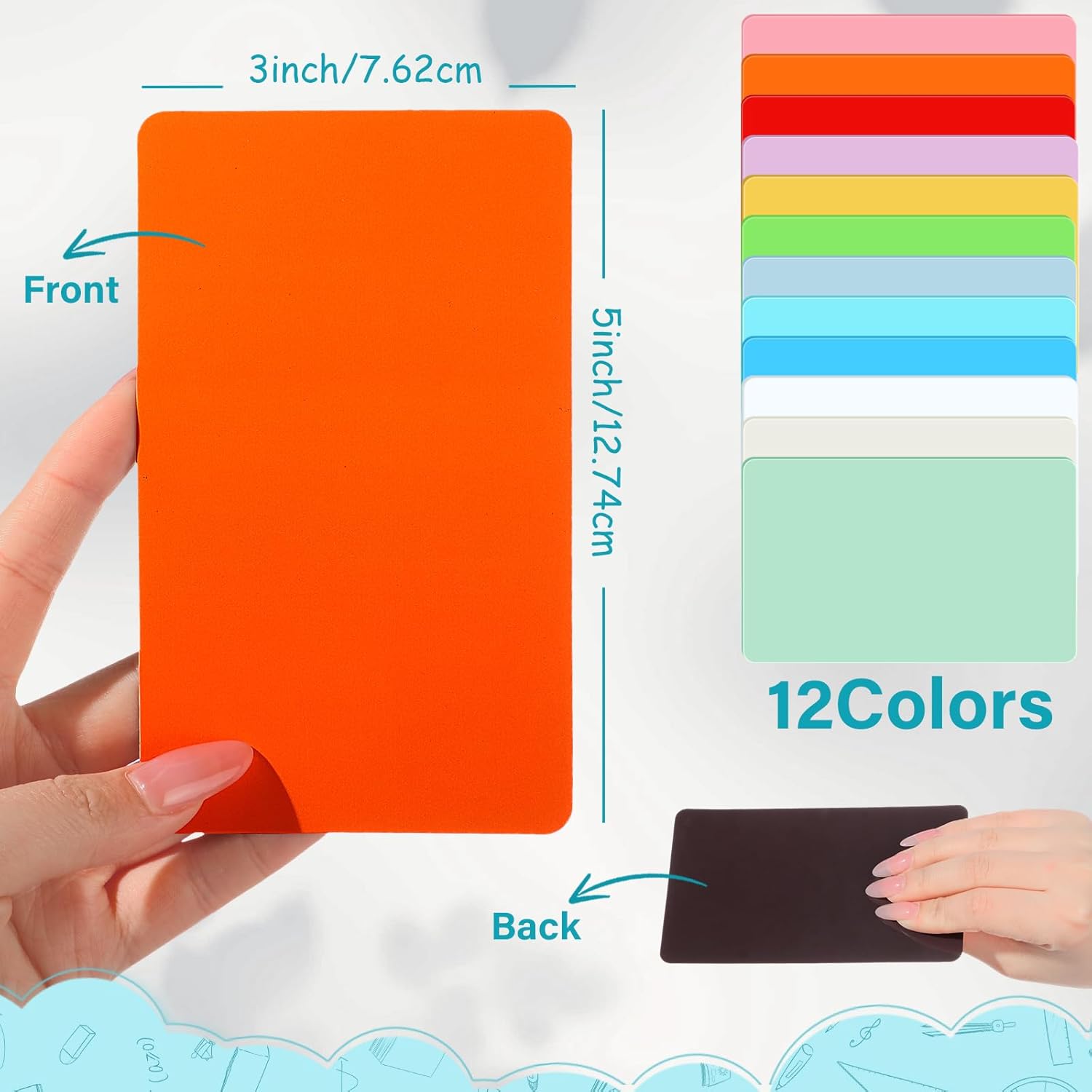 Ctosree 72 Pcs 3" x 5" Dry Erase Magnet Labels Colorful Dry Erase Magnets Reusable Magnetic Name Tags Waterproof Magnetic Label Stickers for School, Classroom, Office, Home(Mixed Colors)
