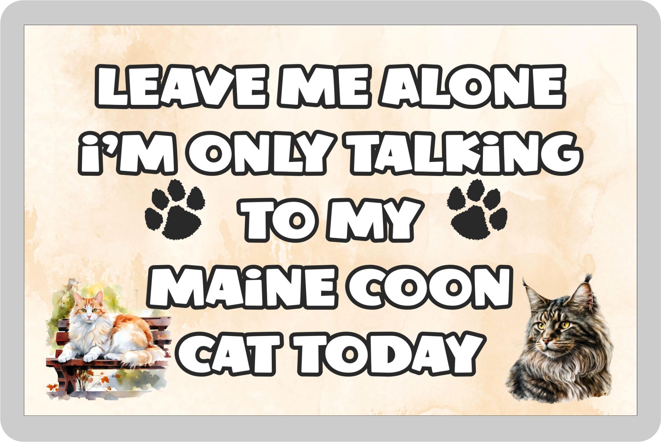 Decalarama Maine Coon Cat Fridge Magnet Gift – Leave Me Alone I'm Only Talking To My * Today - Fun Cute Novelty Present