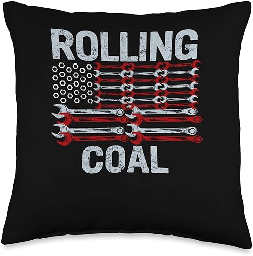 Diesel Mechanic Dad by RWN11 Tees Co. Cojín de coche diésel para el Día del Padre, mecánico de autos con diseño de bandera de Estados Unidos, 16 x