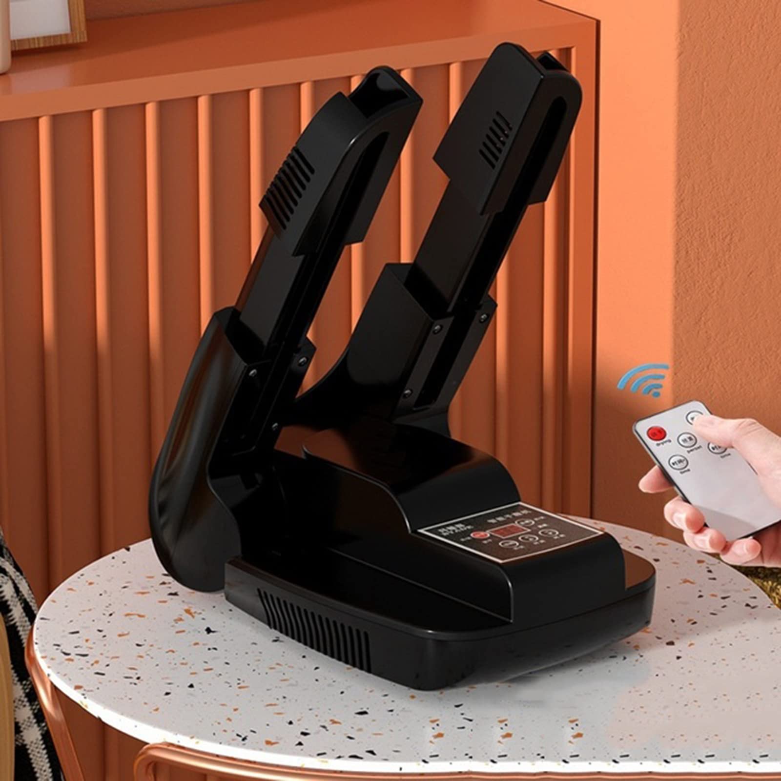 Scaldapiedi Elettrico Portatile Pieghevole per asciuga Scarpe con Controlli digitali e Timer per Vestiti, Scarpe, Calzini, Guanti