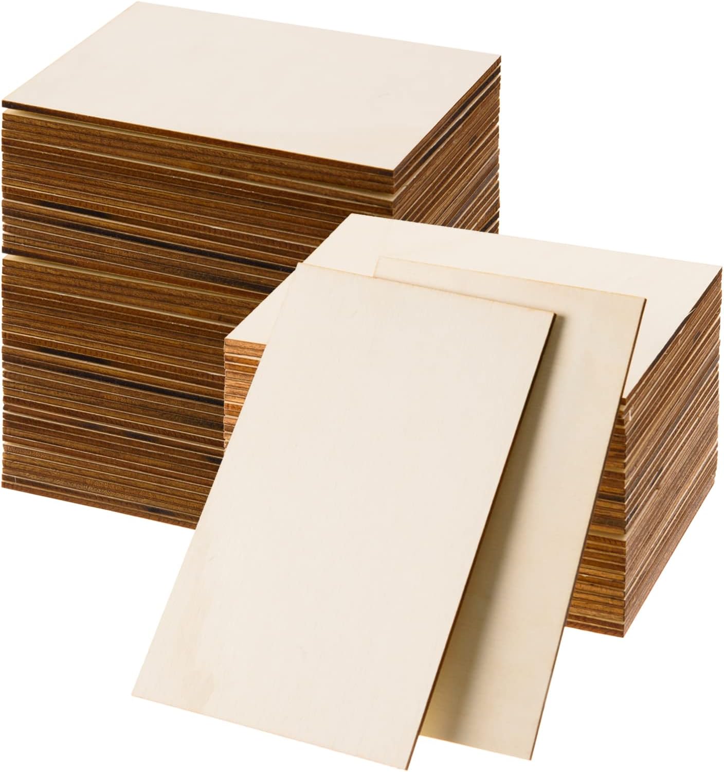 Amazon.com: Bright Creations 60 Pack Unfinished Wood Rectangles for ...