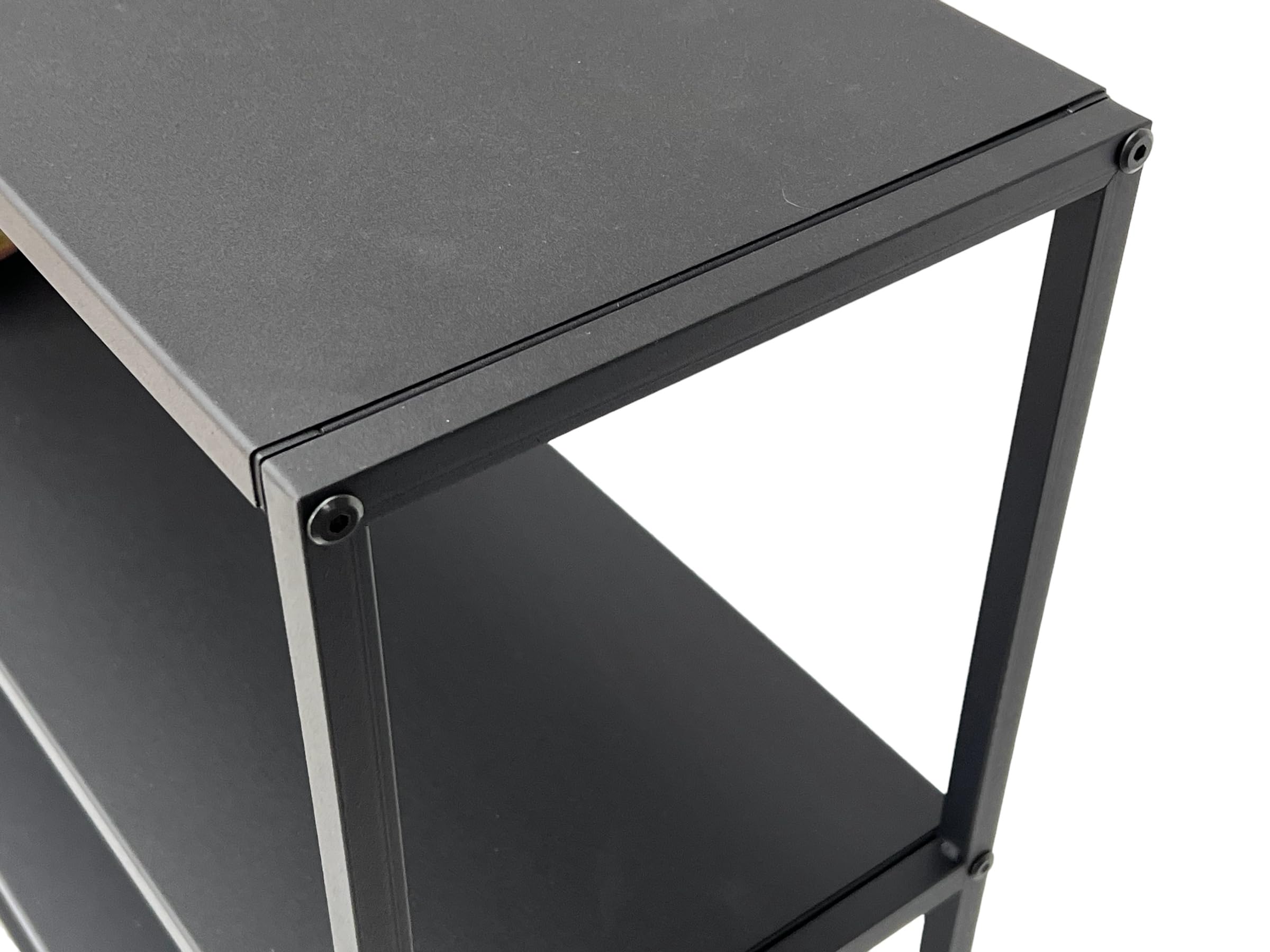 DanDiBo 96471 - Tavolo consolle sottile in metallo, con 3 ripiani, 140 x 70 x 25 cm, scaffale in metallo con ripiano