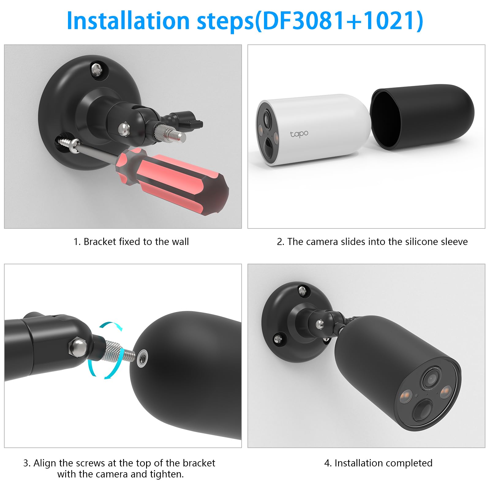 TIUIHU Custodia in silicone per fotocamera esterna TP-Link Tapo C425, impermeabile, in silicone per TP-Link Tapo C425, kit telecamera di sorveglianza solare, batteria esterna, morbida, antigraffio per
