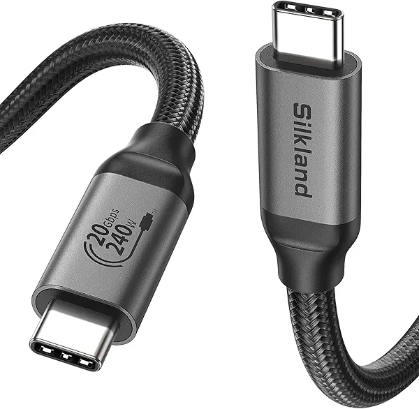 Silkland USB C Monitor Display Cable 3.3FT 4K@144Hz/60Hz, 8K USB C 3.2 Gen 2x2 Video Cable, 20Gbps Data Transfer, 240W PD Charging, Type C Compatible for iPhone 17, MacBook, CarPlay, Portable Monitor