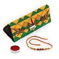 Kalankit Trifold Sunglass Cases Combo With Rakhi and Roli | Trifold Spectacle Box with Tilak Set | Vegan Leather | Rakhi