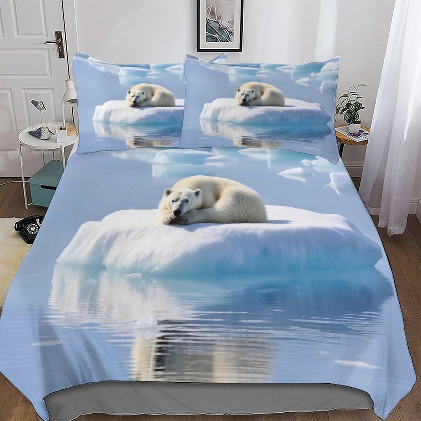 Housse de couette ours polaire en microfibre pour créer un nid douillet parent ou enfant